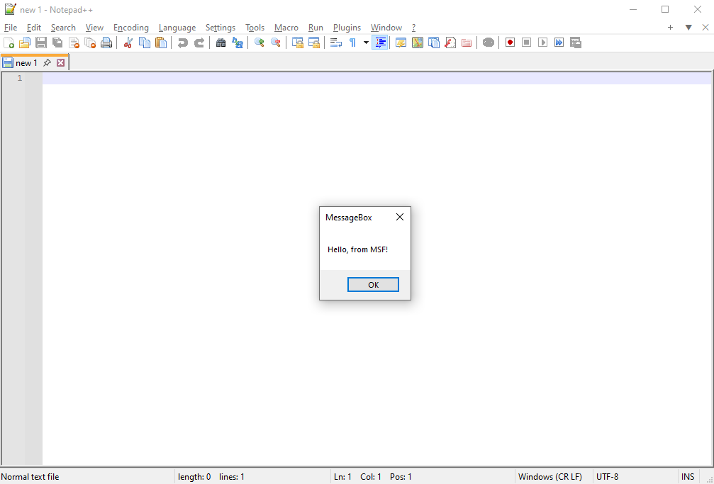 Successful exploitation - MessageBox popup