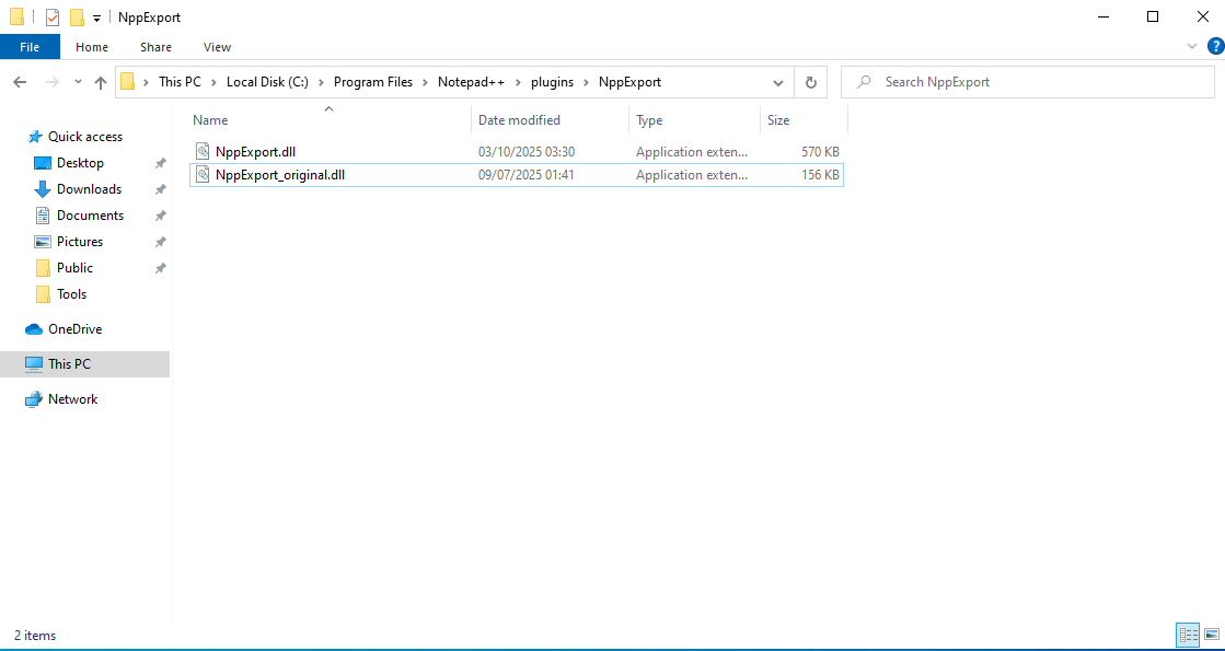 Replaced DLL in plugin directory